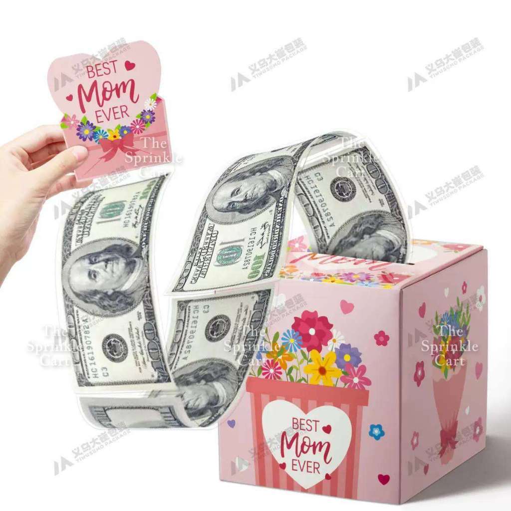 Surprise Money Pulling Box with Plastic for Cake and DIY Gift Birthday Christmas and Other Occasions TSC
