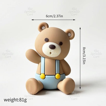 Bear Polymer Vinyl Toy Cake Topper for Baby Boy Girl Birthday Christening Party TSC