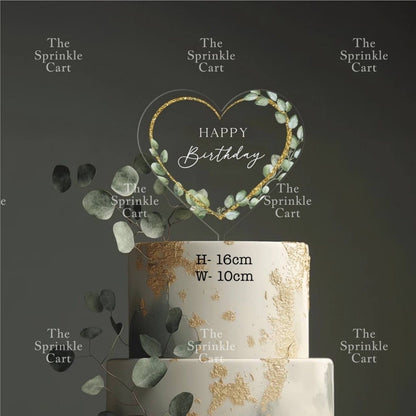 Acrylic Glitter Paper Happy Birthday Mr & Mrs Girl Boy Cake Topper Party Supplies