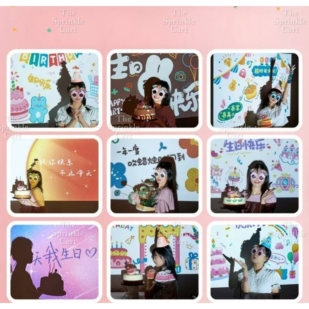 Mini Projector for Party Setup With Background Cards TSC