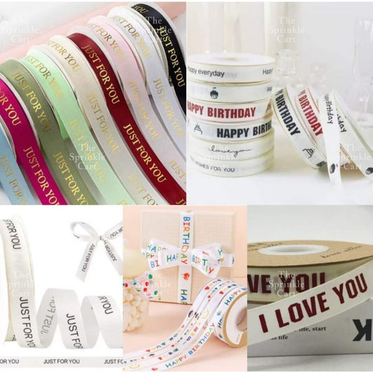 Printed Satin Ribbon DIY Flower Bouquet and Cake Gift Tie Packaging TSC