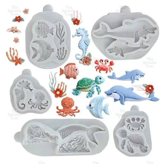 Under The Sea Theme Silicone Molder for Baking Cake Chocolate and Resin Clay DIY Craft TSC