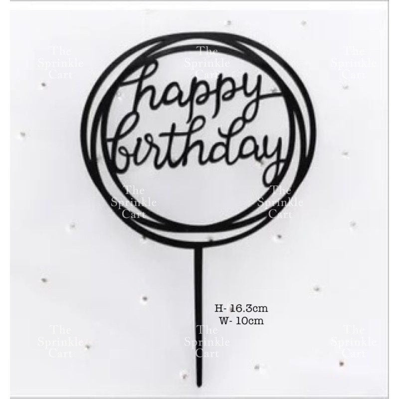 Acrylic Glitter Paper Happy Birthday Mr & Mrs Girl Boy Cake Topper Party Supplies
