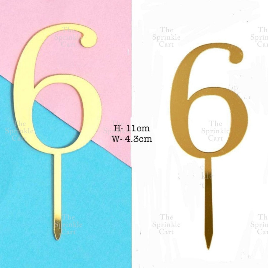 Acrylic Number Cake Topper Glitter Crown Diamond Happy Birthday Number Cupcake Topper