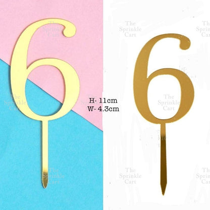 Acrylic Number Cake Topper Glitter Crown Diamond Happy Birthday Number Cupcake Topper