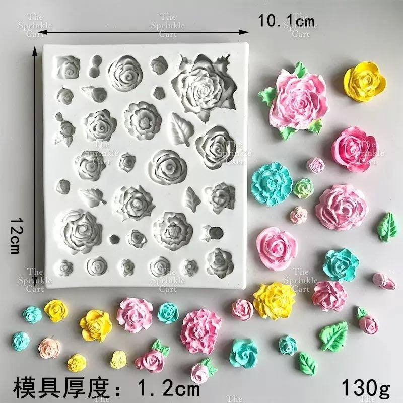 Flower Theme Silicone  Chocolate Fondant Molder Resin Cake Jelly Baking Supply Decoration