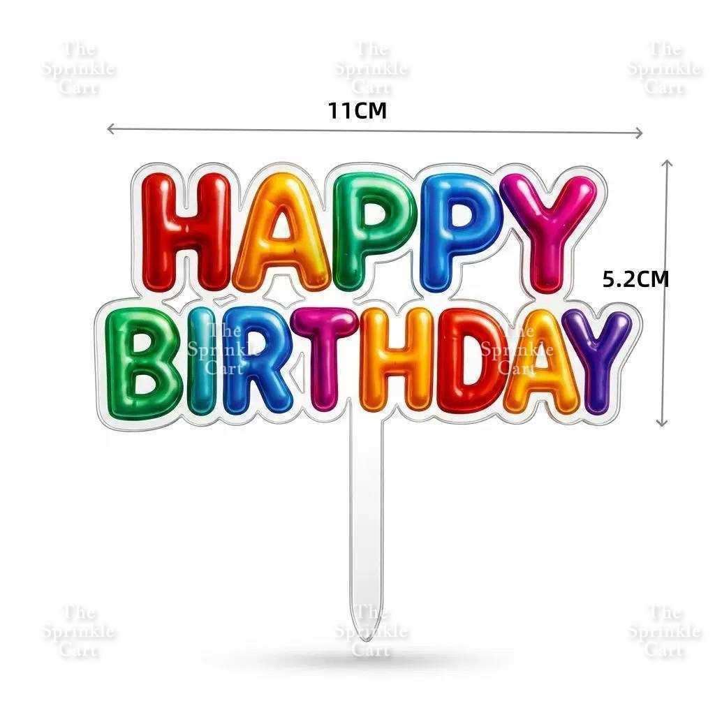 Acrylic Glitter Paper Happy Birthday Mr & Mrs Girl Boy Cake Topper TSC