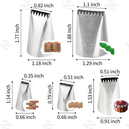 1M 2F 2D 6B 195 Nozzle Tip for Cake Icing Buttercream Pastry Decoration TSC