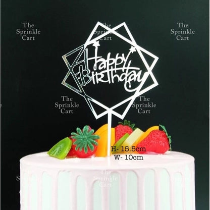 Acrylic Glitter Paper Happy Birthday Mr & Mrs Girl Boy Cake Topper Party Supplies