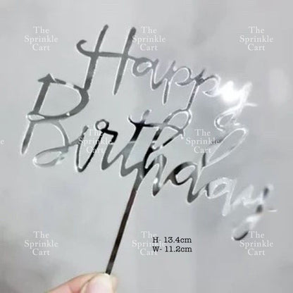 Acrylic Glitter Paper Happy Birthday Mr & Mrs Girl Boy Cake Topper Party Supplies