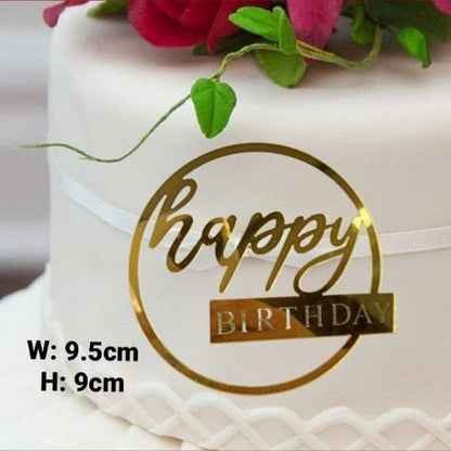 Acrylic Happy Birthday Happy Anniv & Baby Shower Cake Topper Birthday Wedding Party Decoration TSC