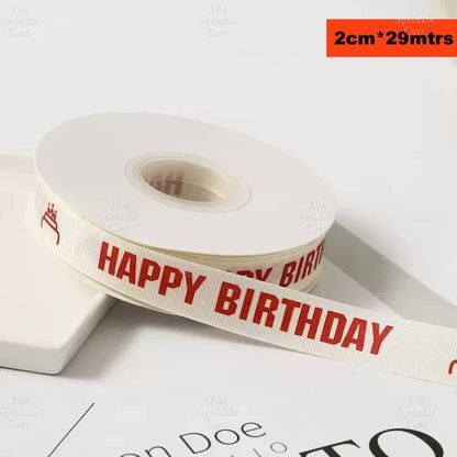 Printed Satin Ribbon DIY Flower Bouquet and Cake Gift Tie Packaging TSC
