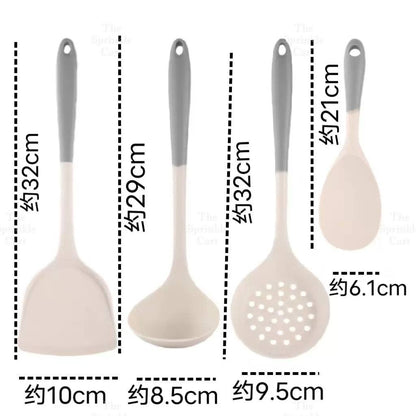 Long Handle Non-Stick Silicone Spatula Ladle Turner Skimmer Kitchen Tool TSC