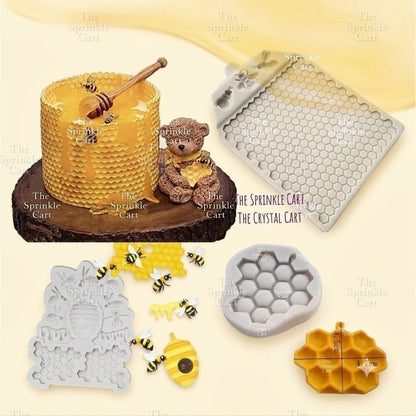 Honeycomb and Bee Theme Silicone Molder for Cake Decoration TSC