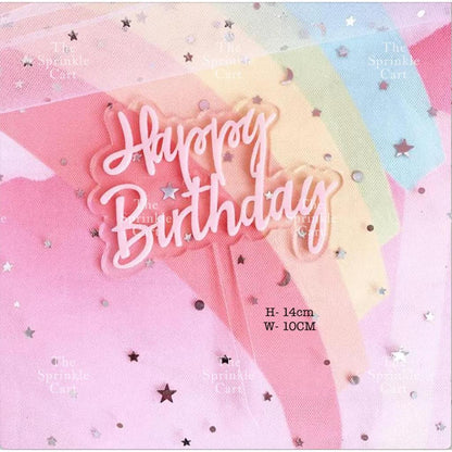 Acrylic Glitter Paper Happy Birthday Mr & Mrs Girl Boy Cake Topper Party Supplies