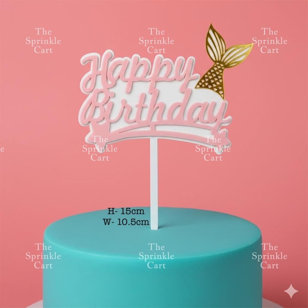 Acrylic Glitter Paper Happy Birthday Mr & Mrs Girl Boy Cake Topper Party Supplies