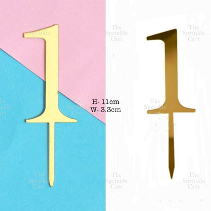 Acrylic Number Cake Topper Glitter Crown Diamond Happy Birthday Number Cupcake Topper