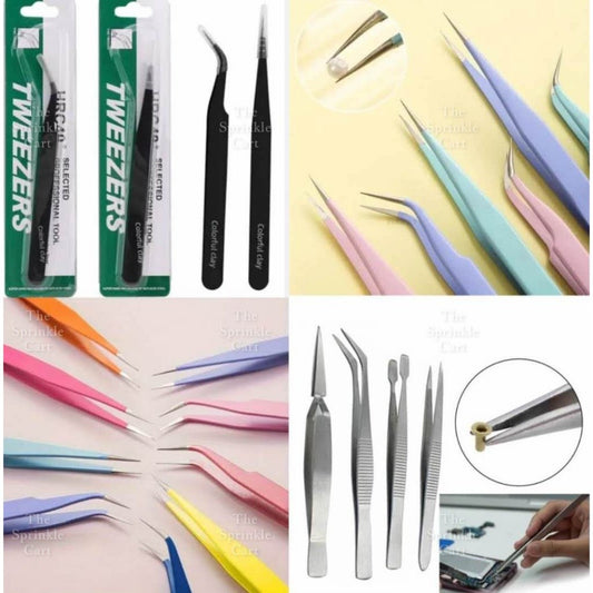 Anti Static Straight and Bended Stainless Steel Tweezers for Baking and Personal Care Tool