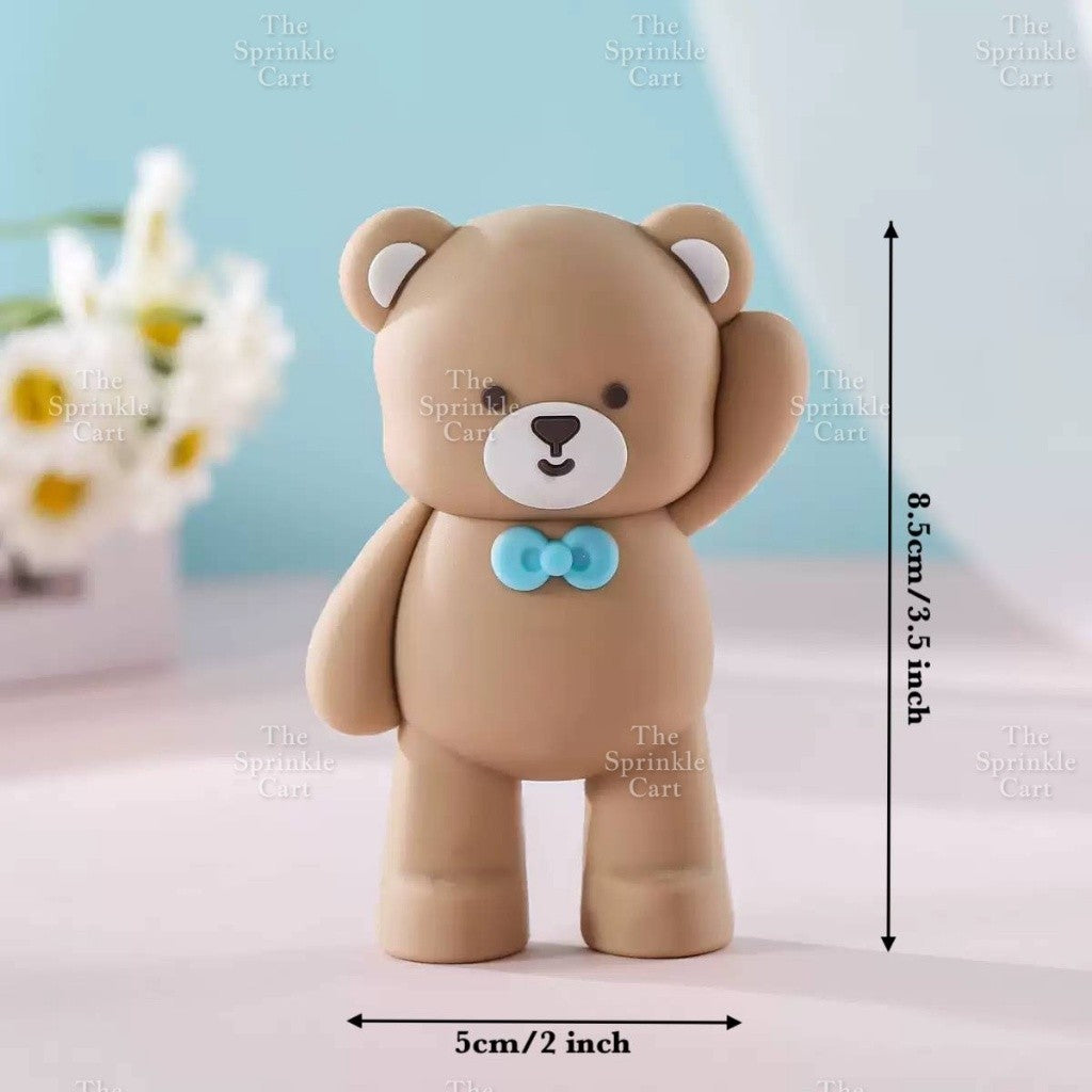 Bear Polymer Vinyl Toy Cake Topper for Baby Boy Girl Birthday Christening Party TSC