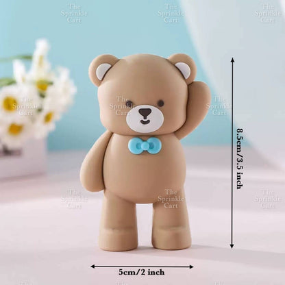 Bear Polymer Vinyl Toy Cake Topper for Baby Boy Girl Birthday Christening Party TSC