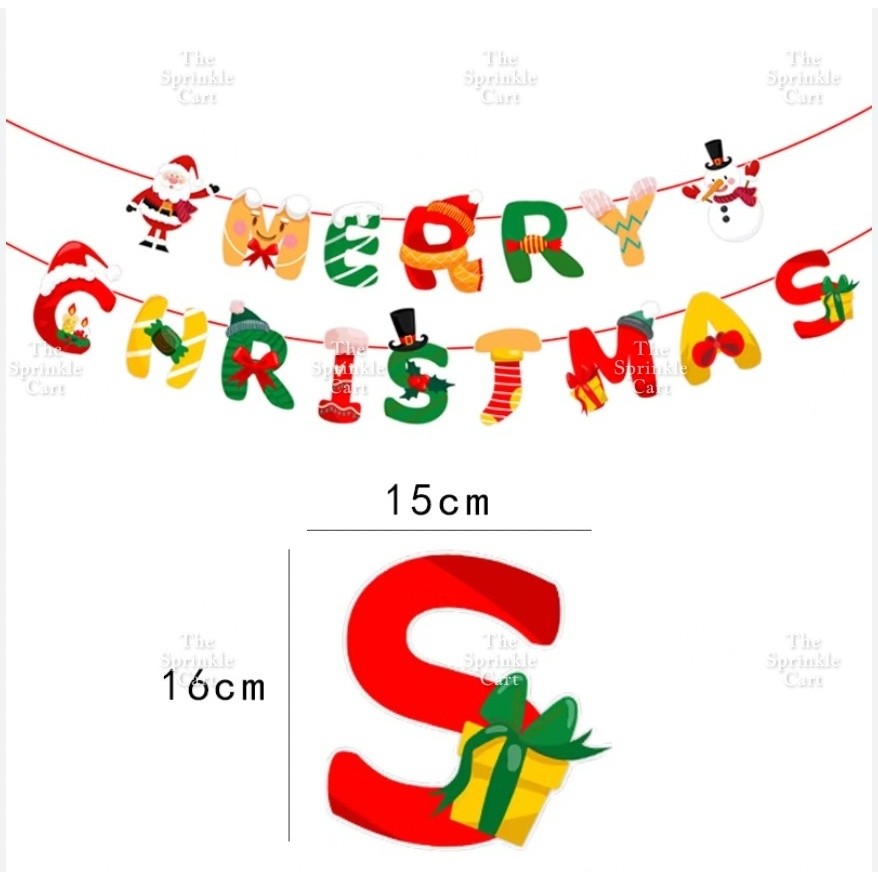 Merry Christmas Wall and Door Banner Hanging Backdrops Home Display Props TSC