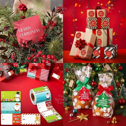 Christmas Sticker and Gift Tag DIY Food Box Sealing Label Packaging TSC