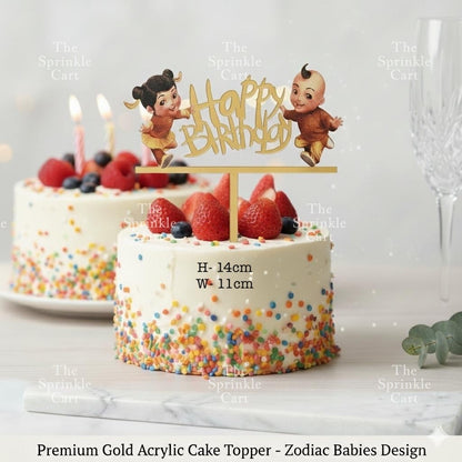 Acrylic Glitter Paper Happy Birthday Mr & Mrs Girl Boy Cake Topper Party Supplies