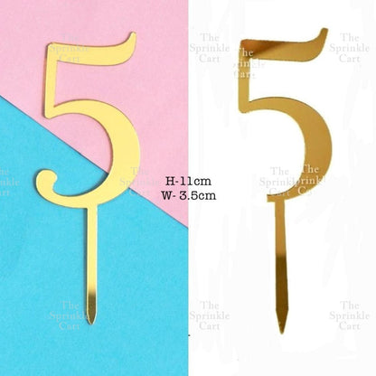 Acrylic Number Cake Topper Glitter Crown Diamond Happy Birthday Number Cupcake Topper