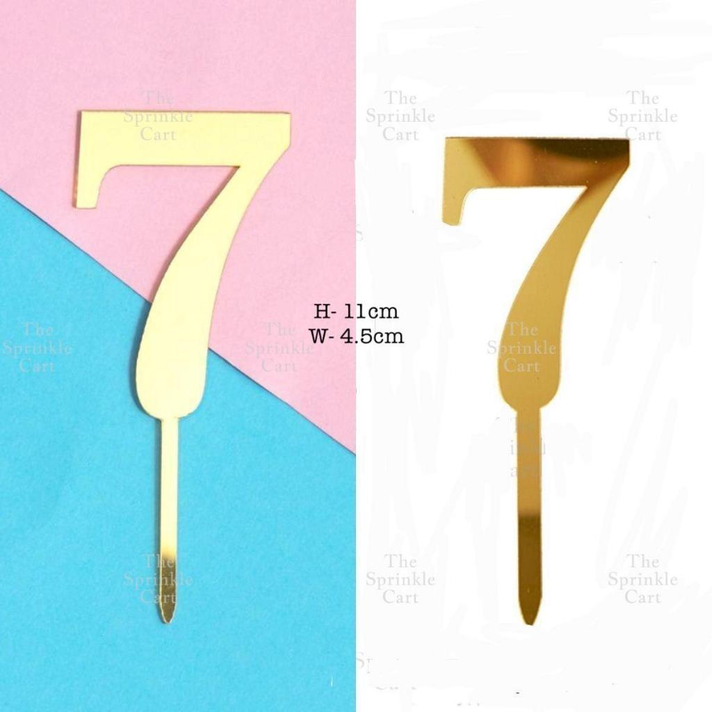 Acrylic Number Cake Topper Glitter Crown Diamond Happy Birthday Number Cupcake Topper