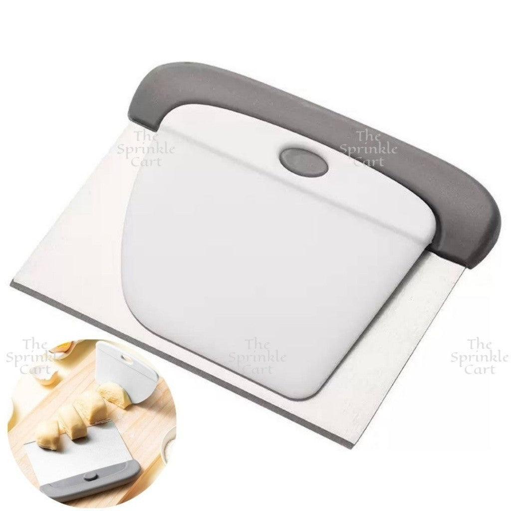 Stainless Steel and Serrated Dough Cutter Scraper Baking Smoother Cake