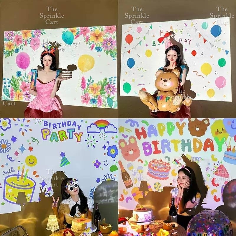 Mini Projector for Party Setup With Background Cards TSC