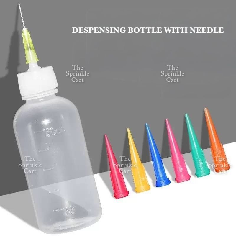 50ml Dispensing Plastic Bottle with Needle and Nozzle for Cake Decoration and DIY Arts TSC