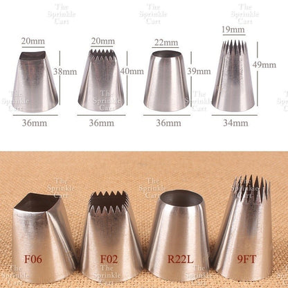1M 2F 2D 6B 195 Nozzle Tip for Cake Icing Buttercream Pastry Decoration TSC
