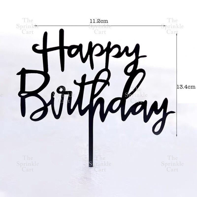 Acrylic Glitter Paper Happy Birthday Mr & Mrs Girl Boy Cake Topper Party Supplies