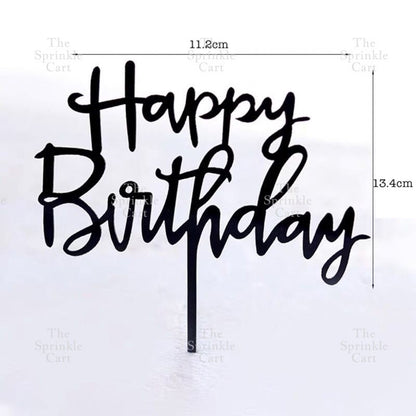 Acrylic Glitter Paper Happy Birthday Mr & Mrs Girl Boy Cake Topper Party Supplies
