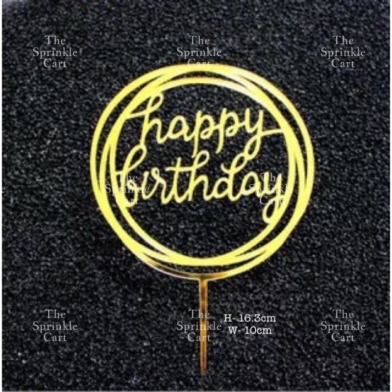 Acrylic Glitter Paper Happy Birthday Mr & Mrs Girl Boy Cake Topper Party Supplies
