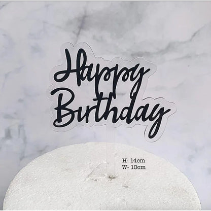 Acrylic Glitter Paper Happy Birthday Mr & Mrs Girl Boy Cake Topper Party Supplies