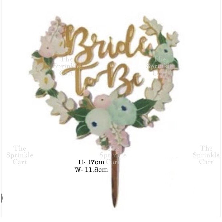 Floral Acrylic Topper Birthday Anniversary Bride to be Mr & Mrs Wedding Anniversary