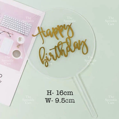Happy Birthday Acrylic Topper for Cake Greeting Decoration TSC