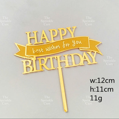 Acrylic Happy Birthday Happy Anniv & Baby Shower Cake Topper Birthday Wedding Party Decoration TSC