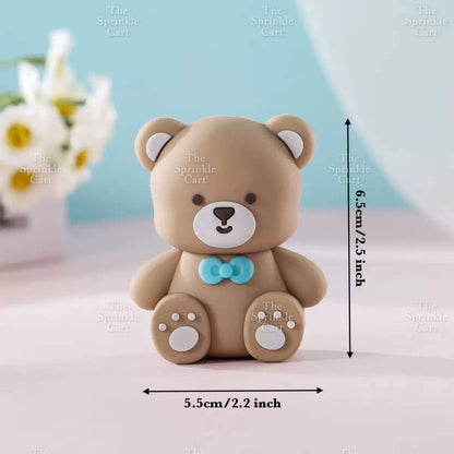 Bear Polymer Vinyl Toy Cake Topper for Baby Boy Girl Birthday Christening Party TSC