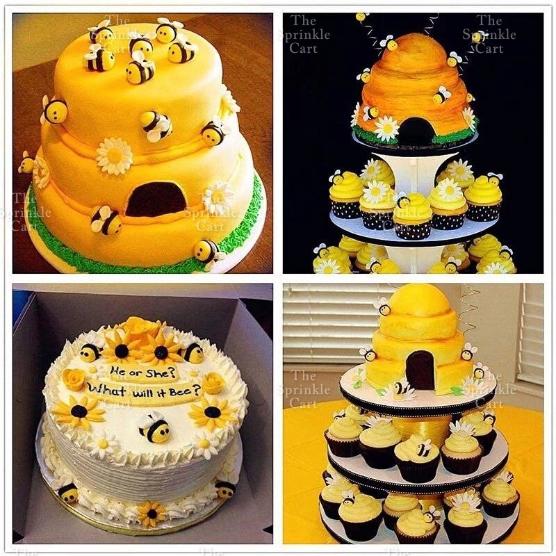 Honeycomb and Bee Theme Silicone Molder for Cake Decoration TSC