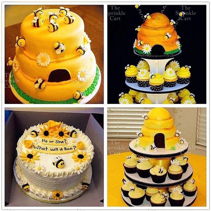 Honeycomb and Bee Theme Silicone Molder for Cake Decoration TSC