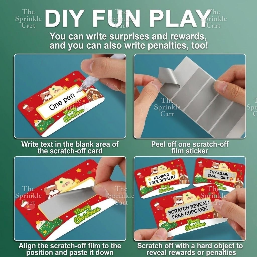 Christmas Scratch Card DIY Children Handwritten Surprise Gift Award TSC