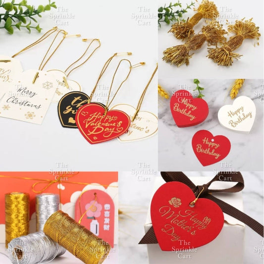 Decorative Paper Hanging Card Tag DIY Packaging Label and String for Birthday and Mother's Day TSC