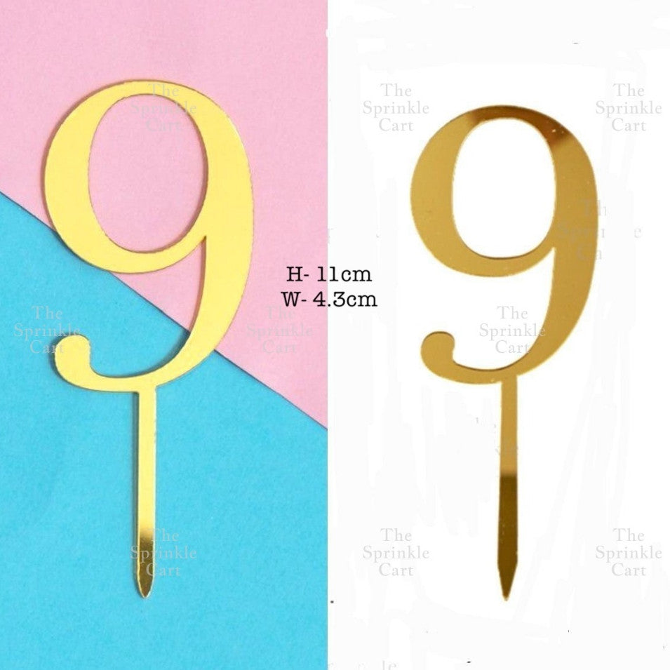 Acrylic Number Cake Topper Glitter Crown Diamond Happy Birthday Number Cupcake Topper