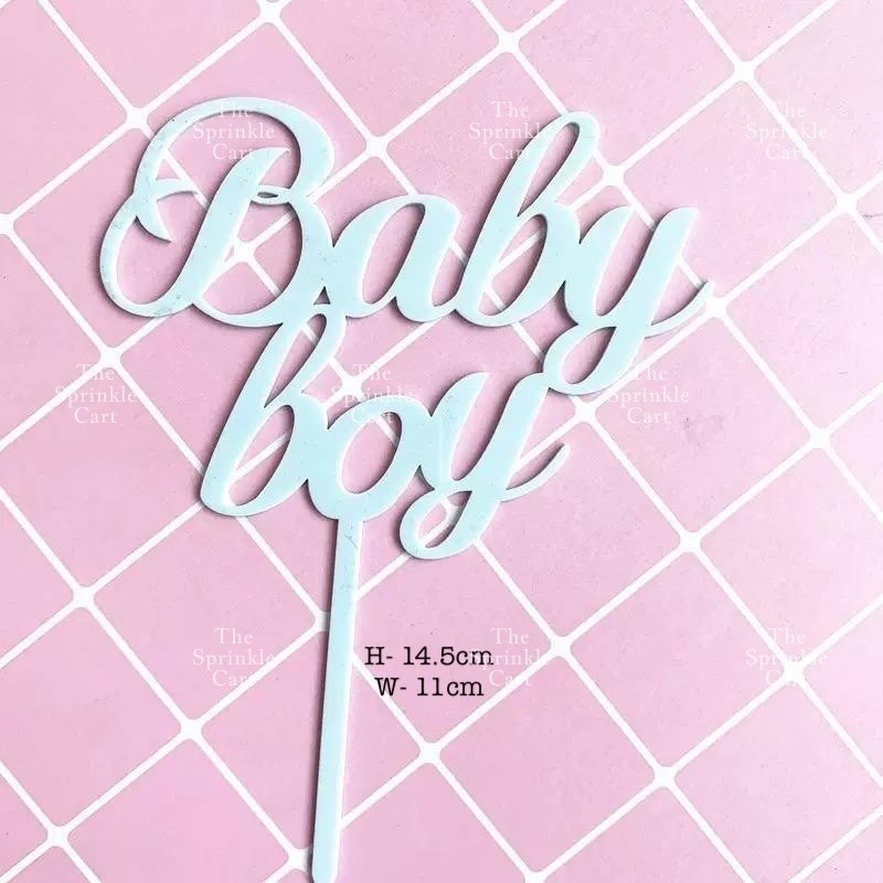 Gender Reveal Acrylic and Paper Cake Topper Decoration TSC