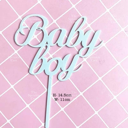 Gender Reveal Acrylic and Paper Cake Topper Decoration TSC