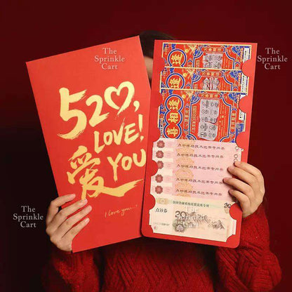 Surprise Money Accordion Angpao Envelope for Birthday Christmas Valentines and Mothers Day TSC