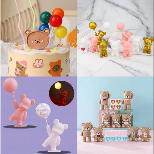 Cute Mini Bear Korean Minimalist Cake Topper TSC